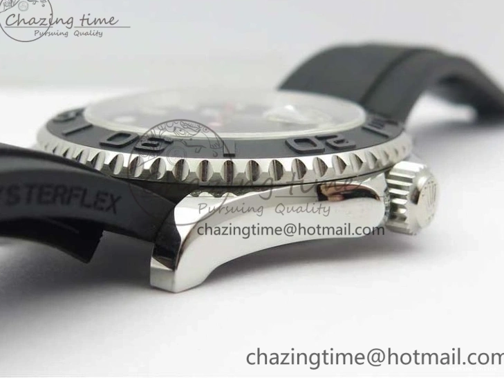 0416 Yacht-Master 116655 ARF SS Custom Made Black Ceramic Bezel on Oysterflex Rubber Strap A HighPerformance 3064